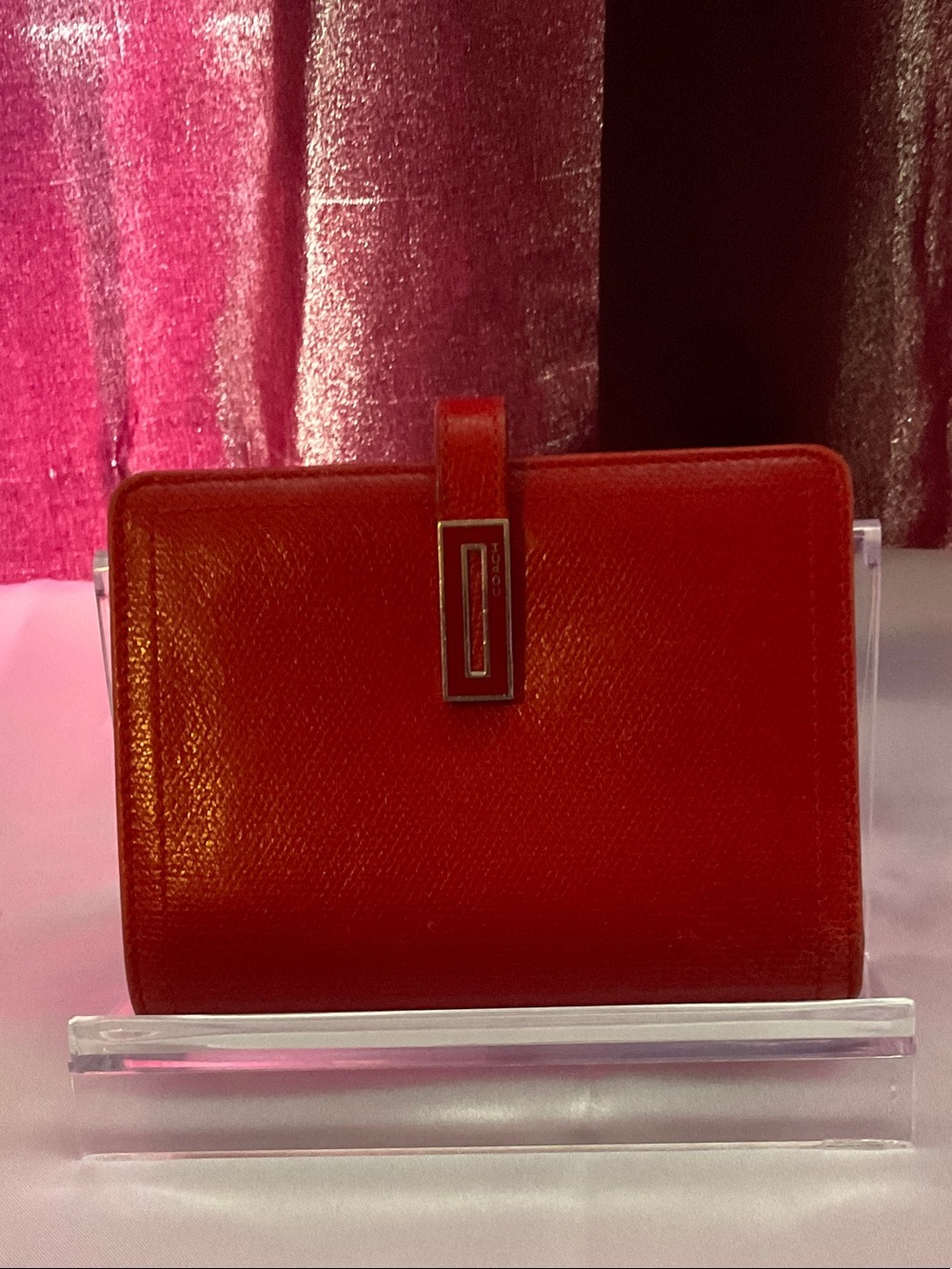 Coach red leather wallet, like new